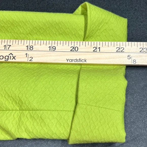 Vtg Marshall Fields Chartreuse Green Cotton Lined Blazer Jacket Women's Size 10 - Picture 8 of 10